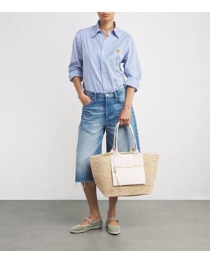 トートバッグ Ganni Easy Medium Shopper Bag - Ganni - Raffia - White Ganni Medium Easy Shopper Raffia Tote Bag | Saks Fifth Avenue