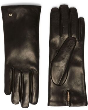 Max Mara Lamb Leather Gloves - Black