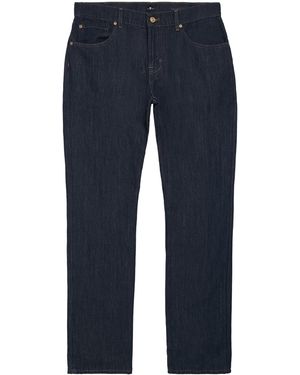 7 For All Mankind Cotton-Linen Straight Jeans - Blue
