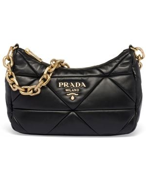 Prada Small Leather System Shoulder Bag - Black