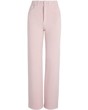 Barrie Cashmere-Cotton Wide-Leg Trousers - Pink