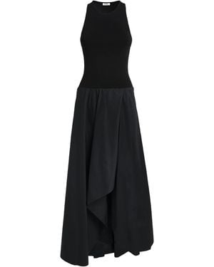 St. Agni Cotton-Blend Asymmetric Maxi Dress - Black