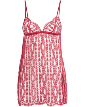 Coco De Mer Lace Renata Slip Dress - Red
