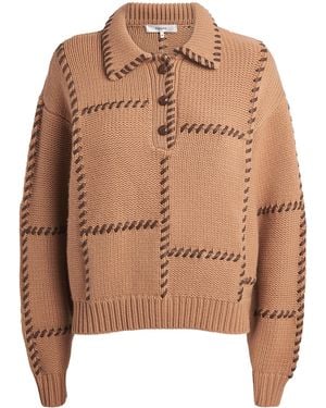 FRAME Wool-Cashmere Leather-Stitch Jumper - Brown