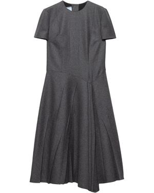 Prada Wool Flannel Midi Dress - Grey