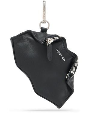 McQueen Leather Manta Charm - Black