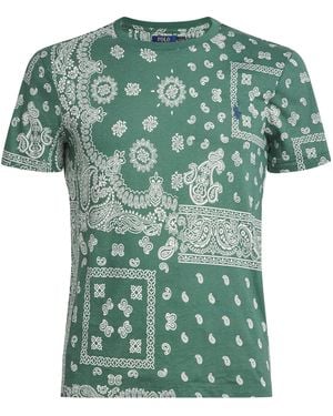 Polo Ralph Lauren Cotton Bandana Print T-Shirt - Green