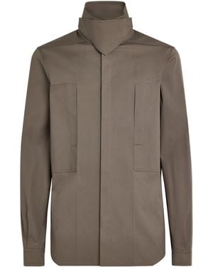Rick Owens High-Neck Overshirt - Brown