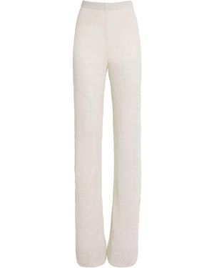 Fabiana Filippi Sequin-Embellished Crochet Trousers - White