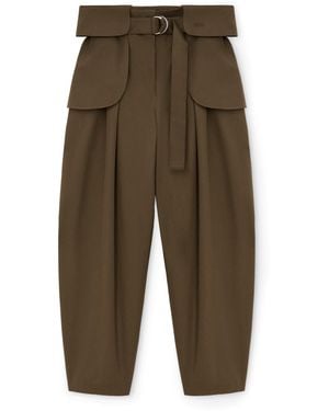 Loewe Cotton-Silk Cargo Pants - Green