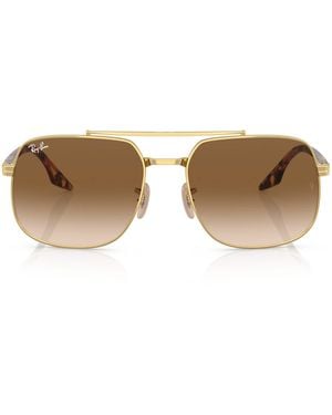 Ray-Ban Rounded Pilot Sunglasses - Brown