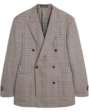 dunhill Wool Gingham Blazer - Brown