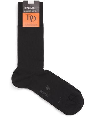 Doré Doré Merino-Cotton Blend Dress Socks - Black