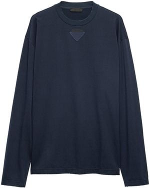 Prada Cotton Conceptual Triangle T-Shirt - Blue