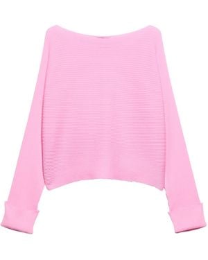 MAX&Co. Ribbed Boat-Neck Sweater - Pink