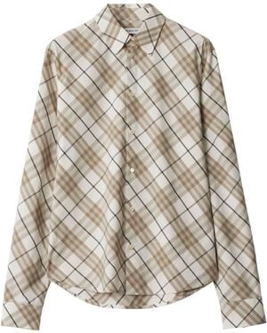 Burberry Cotton Check Shirt - White