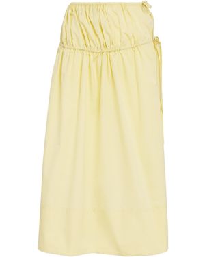 LIBEROWE Cotton-Silk Eve Midi Skirt - Yellow