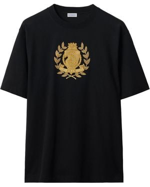 Burberry Embroidered B Crest T-Shirt - Black