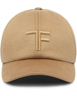 Tom Ford Suede Logo Baseball Cap - Natural