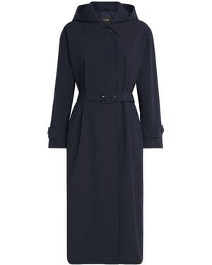 Maje Rhinestone-Detail Trench Coat - Blue