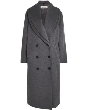 Rohe Wool Double-Layered Scarf Coat - Grey
