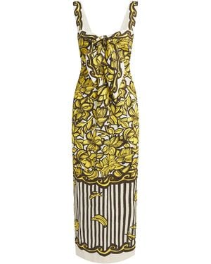 ALÉMAIS Hemp Printed Mona Midi Dress - Metallic