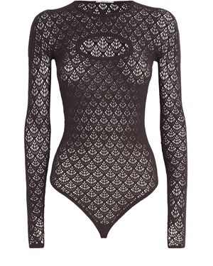Wolford Mermaid Net Thong Bodysuit - Black