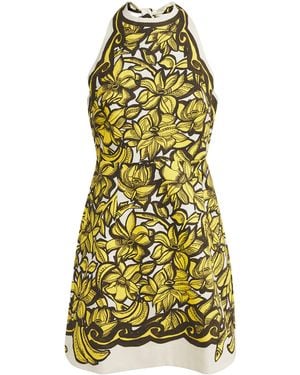 ALÉMAIS Hemp Printed Mona Mini Dress - Yellow