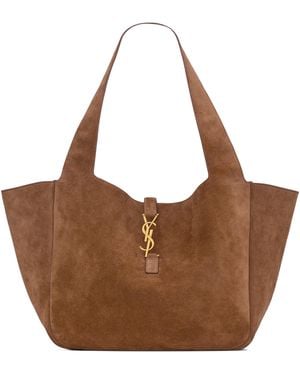Saint Laurent Suede Bea Shoulder Bag - Brown