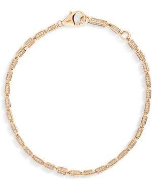 Suzanne Kalan Small And Diamond Block-Chain Bracelet - Metallic