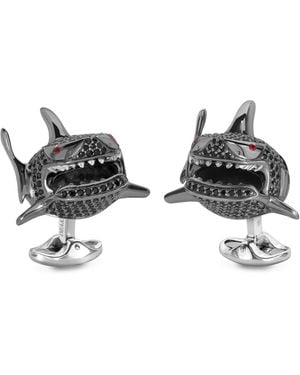 Deakin & Francis Sterling Shark Cufflinks - Black