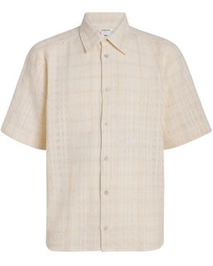 Won Hundred Cotton-Blend Check Short-Sleeve Shirt - White