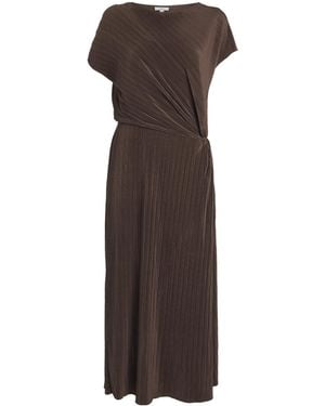 Vince Pleated Midi Dress - Brown
