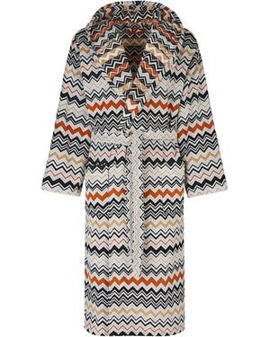 Missoni Zigzag Bernard Hooded Robe (Medium) - White