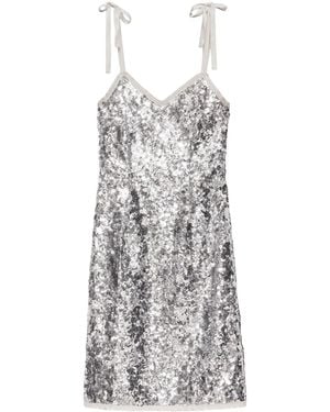Prada Sequin-Embellished Mini Dress - White