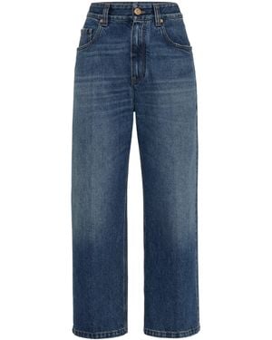 Brunello Cucinelli Authentic Cotton Square Jeans - Blue