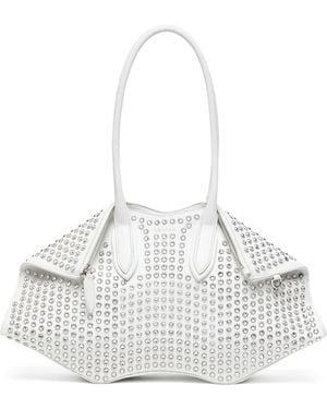McQueen Leather Manta Shoulder Bag - White