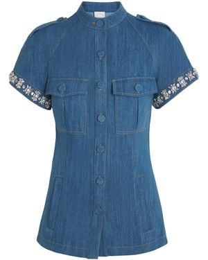 Huishan Zhang Denim Embellished Brenda Jacket - Blue