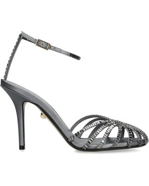 ALEVI Satin Penelope Xtal Heeled Sandals 95 - Metallic