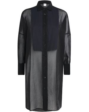 Eleventy Cotton Longline Dress Shirt - Grey