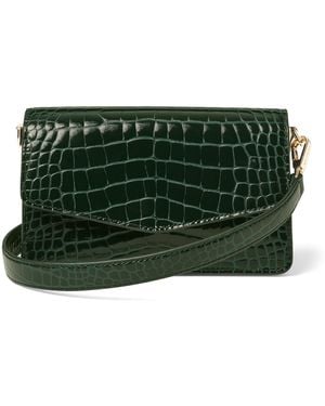 Aspinal of London Leather Croc-Embossed Eliza Clutch Bag - Green