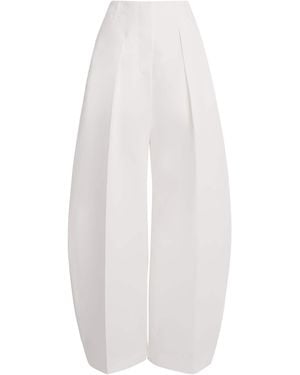 Jacquemus Twill Pleated Ovalo Trousers - White