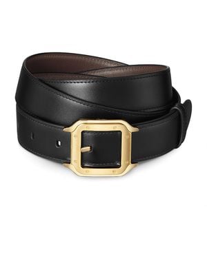 Cartier Leather Reversible Santos De Belt - Black