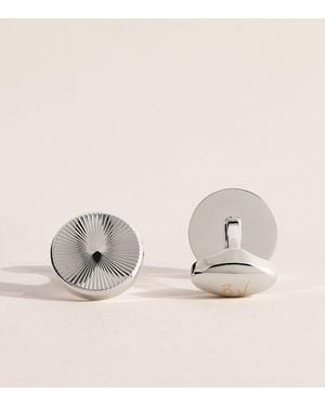 Babette Wasserman Rhodium-Plated Gatsby Wheel Cufflinks - Natural