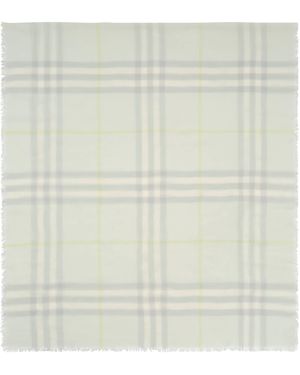 Burberry Wool Check Scarf - Natural