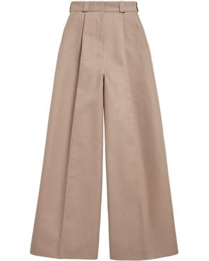 Balenciaga Wide-Leg Flared Trousers - Natural