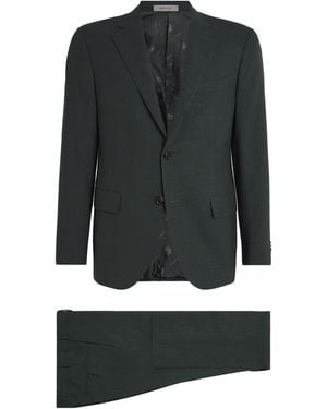 Corneliani Virgin Wool-Silk-Linen Academy Soft 2-Piece Suit - Black
