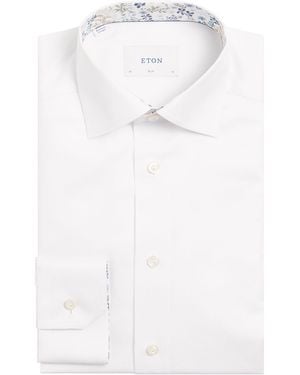 Eton Signature Twill Contrast Shirt - White