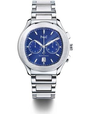 Piaget Stainless Steel Polo Bracelet Chronograph Watch - Blue
