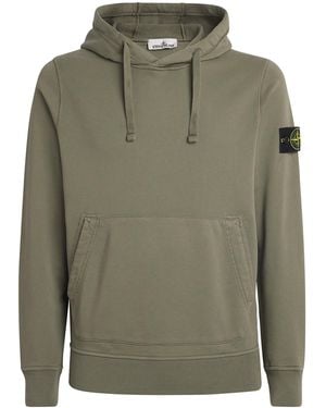 Stone Island Organic Cotton Fleece Hoodie - Green